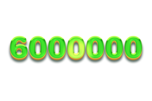 6000000 abonnees viering groet banier met snoep ontwerp png