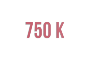 750 K  subscribers celebration greeting banner with Paper Design png