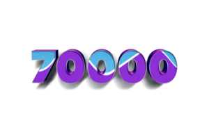 70000 subscribers celebration greeting banner with Blue Purple Design png