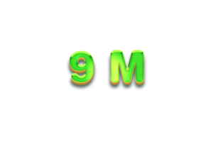 9 Million  subscribers celebration greeting banner with Candy Design png
