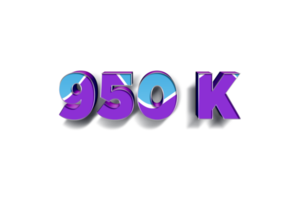 950 K  subscribers celebration greeting banner with Blue Purple Design png