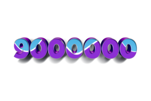 9000000 subscribers celebration greeting banner with Blue Purple Design png