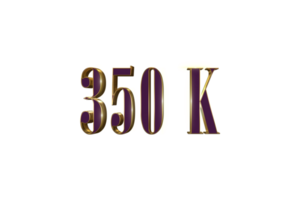 350 K  subscribers celebration greeting banner with Luxury Design png