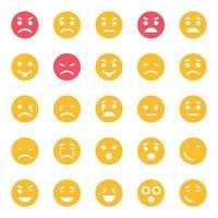 Flat icons for Smiley face. vector