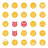 Flat icons for Smiley face. vector