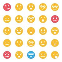 Flat icons for Smiley face. vector