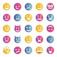 Gradient icons for Smiley face. vector