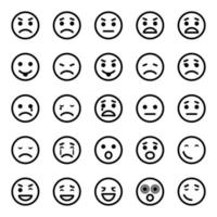 Outline icons for Smiley face. vector