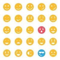 Flat icons for Smiley face. vector