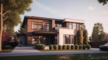 3d modern luxury real estate house for sale and rent , luxury property concept, photo