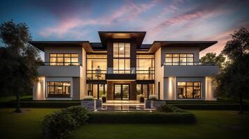 3d modern luxury real estate house for sale and rent , luxury property concept, photo