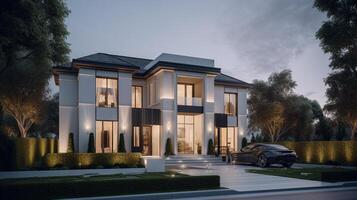 3d modern luxury real estate house for sale and rent , luxury property concept, photo