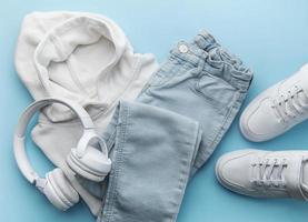 Set of  casual clothes and accessories photo