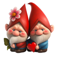 linda enamorado s día gnomos rosado sombrero Pareja participación amor corazón png