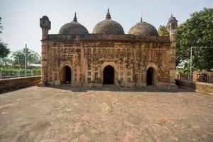 Bangladesh March 2, 2019 Nayabad Mosque Wide Angle views, is located in Nayabad village in Kaharole Upazila of Dinajpur District, Bangladesh. photo