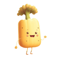 cute happy parsnip character . AI Generated png