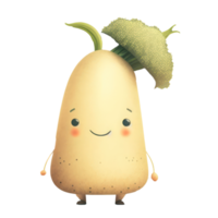 cute happy parsnip character . AI Generated png