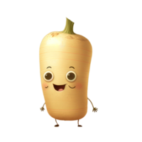 cute happy parsnip character . AI Generated png