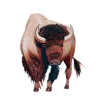aquarelle bison . ai généré png