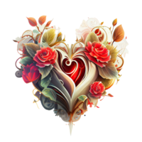 rose heart fantasy . AI Generated png