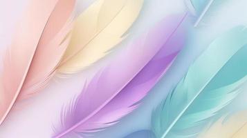 Colorful feathers background, soft pastel colors, abstract background. photo