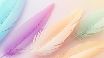 Colorful feathers background, soft pastel colors, abstract background. photo