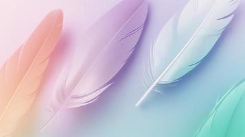 Colorful feathers background, soft pastel colors, abstract background. photo