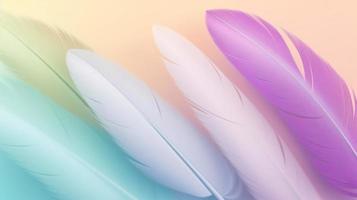 Colorful feathers background, soft pastel colors, abstract background. photo