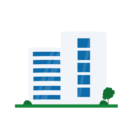 Flat design building illustration png