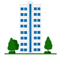 Flat design building illustration png