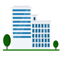 Flat design building illustration png