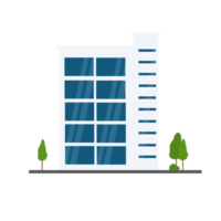 Flat design building illustration png