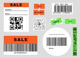 set of bar codes and QR codes vector