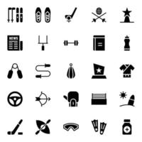 Glyph icons for Sports. vector