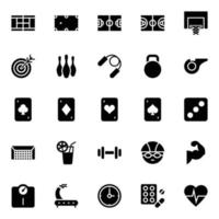 Glyph icons for Sports. vector