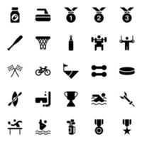 Glyph icons for Sports. vector