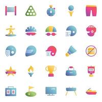 Gradient color icons for Sports. vector