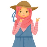 hijab mujer vistiendo playa sombrero png