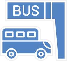 Bus Stop Vector Icon Design