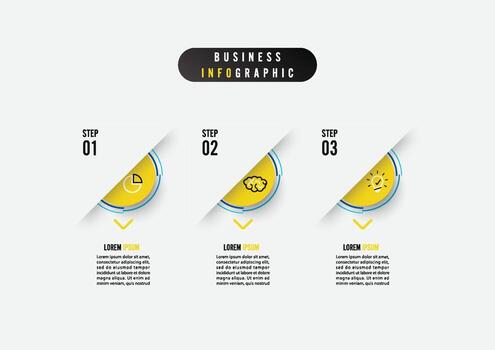 Business infographic element with 3 options, steps, number vector template design