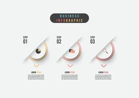 Business infographic element with 3 options, steps, number vector template design