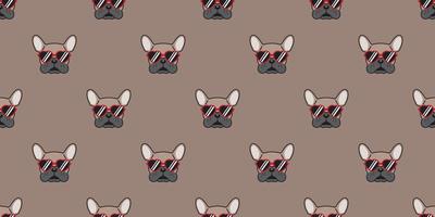 dog seamless pattern vector french bulldog isolated red sunglasses glasses wallpaper background illustration brown