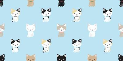 cat seamless pattern vector kitten cat breed isolated wallpaper background