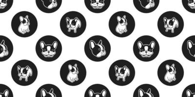 dog seamless pattern vector french bulldog isolated dog paw polka dot wallpaper background backdrop