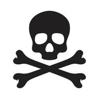 Skull pirate vector icon logo bone Halloween illustration