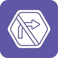 No Right Turn Vector Icon Design