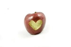 red apple whit heart photo