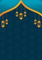 vector illustration of islamic poster background with blue color theme