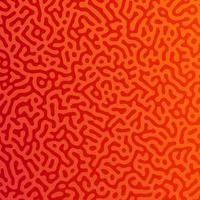 Red Turing reaction gradient background. Abstract diffusion pattern with chaotic shapes. Vector illustration.