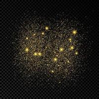 Golden glittering backdrop on a dark background. Background with gold glitter effect and empty space for your text. Vector illustration